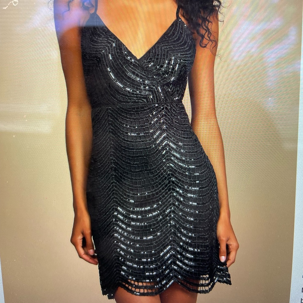 Lulu’s Elle Black Sequin Mini Dress